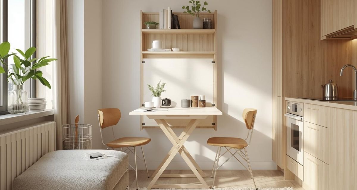 A Mesa Dobrável para Cozinha de Apartamento Pequeno